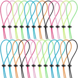 24 Piezas Kit de Correa de Cuerda Elástica para Gafas de Natación, Kit de Correa Elástica de Repuesto para Gafas de Natación de Flujo Ajustable con 24 Abrazaderas de Bloqueo de Cable