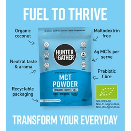 Hunter & Gather Hunter & Gather MCT Pulver C8/C10 - unterst1tzt Keto- und (IF)-Fasten, wird in kugelsicherem und fetthaltigem Kaffee verwendet, ohne Samen- und Pflanzen?l