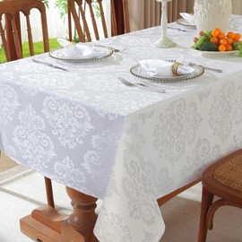 SASTYBALE White Table Cloth Rectangle Tablecloth (60"x84")
