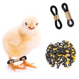 50 Pcs Baby Chick Splay Leg Hobble Chicken Bands Adjustable Hobbling Braces for Spraddle Leg Repair Poultry Care Supplies for Chick Bird Quails Ducks Newly Hatched (Black)