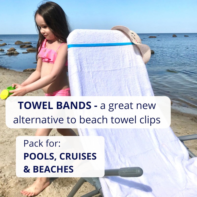 Towel Bands (6-Pack), Beach Pool & Cruise Chairs, Extra Durable,