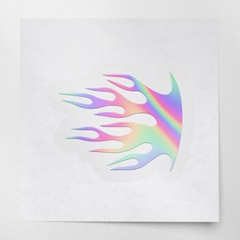 Decal Stickers of Curved Helmet Flame Graphic (Hologram) (Set of 2) Premium Waterproof Vinyl Decal Stickers for Laptop Phone Accessory Helmet Car Window Mug Tuber Cup Door Wall - ANDstic508274HO