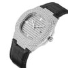 MASTOP Mens Fashion Leather Band Full Diamonds Wristwatch Luxury Business