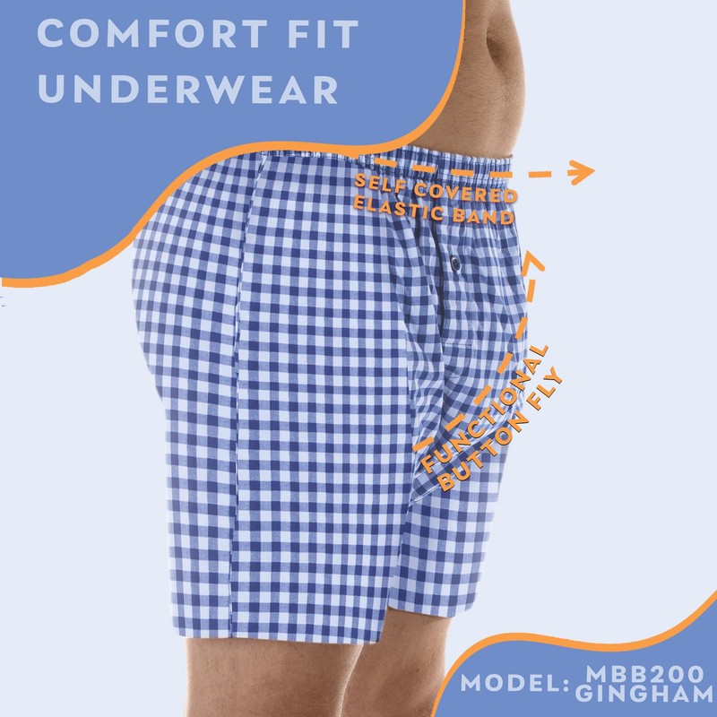 1-Pack Men's Navy Check Regular Absorbency Incontinence 2-in-1 Boxers 3X