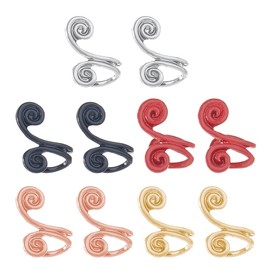 Hobbspring 10Pcs 5 Colors Pressure Earrings for Keloids Alloy Clip Earrings Spiral Non-Pierced Earrings Compression Earrings Adjustable Keloid Earrings for Women Men Ladies