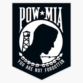 HOF Trading Pow Mia Vinyl Sticker Waterproof Decal Laptop Wall Window Bumper Sticker 5 inch HOF-VETERAN-STICKERS-002