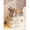 STORICANS 360° Rotating Makeup Organizer with Drawer, Clear Acrylic Cosmetic