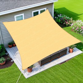Amagenix Sun Shade Sail 16'X20' Curved Edge Outdoor Shade Canopy Sand Breathable 95% UV Block Shade Cloth for Patio Garden Backyard (We Make Custom Size)