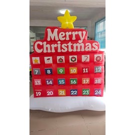 Christmas Inflatable Outdoor Decoration - Festival Inflatable Yard Countdown Sign with Daily Surprise Designs & Lights, Large Xmas Blow Up Decor for Outdoor Seasonal Celebration
