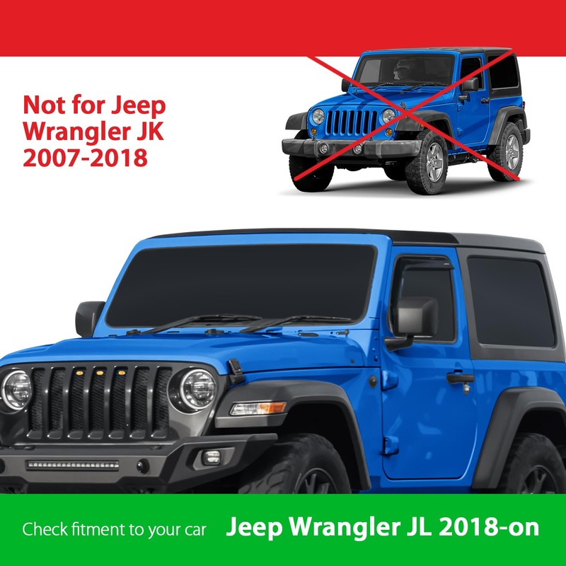 Goodyear Shatterproof in-Channel Window Deflectors for Jeep Wrangler JL 2018-2026,