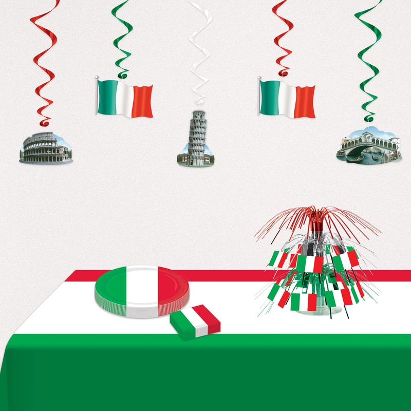 Italian Flag Mini Cascade Centerpiece Party Accessory (1 count) (1/Pkg)