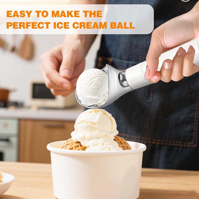 Heated Ice Cream Scoop Rechargeable, Waterproof Electric Ice Cream Scoop
