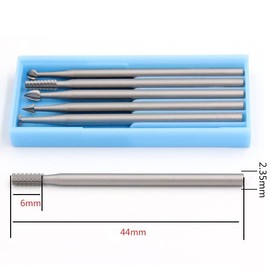 Engraving Bits Set, 6 Pieces Professional Tungsten Steel Rotary Cutters Blades with 2.35 Shank for Carving, Milling and Drilling (Large)