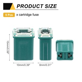 MECCANIXITY 5 Pcs Micro Cartridge Fuses 40A 32V Slow-Blow Automotive Fuse Kit for Car Electrical Protection