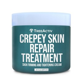 TreeActiv Crepey Skin Repair Treatment, 8oz, Firming  Moisturizing Skincare Cream For Face, Neck, and Body, with Hyaluronic, Glycolic Acid, Vitamin E
