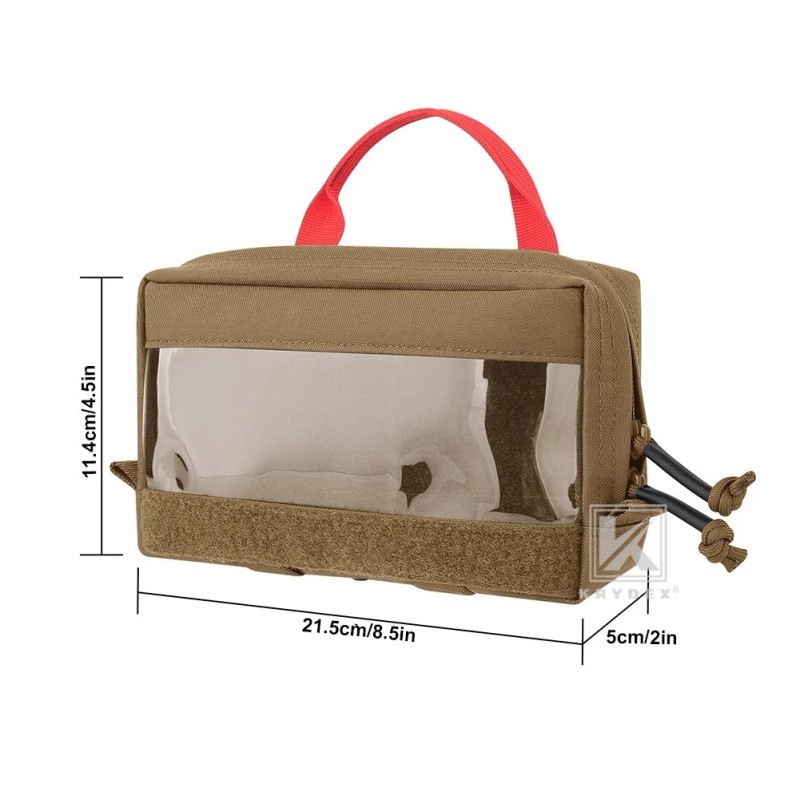 KRYDEX Clear Top Insert Bag Packing Organizer Coyote Brown for
