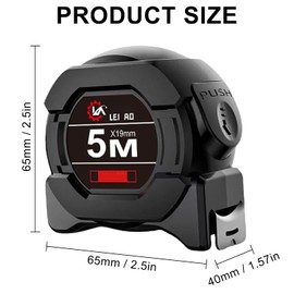 Sertay Black Tape Measure 5 m, Professional Measuring Tape, Professional Measuring Tape, Self-Locking Tape Measure, Tape Measure, Precise Automatic Tape Measure, Professional Can Be Automatically