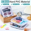 Sanwuta 10 Pcs Hard Zipper Case Clear Hard Pouches Plastic