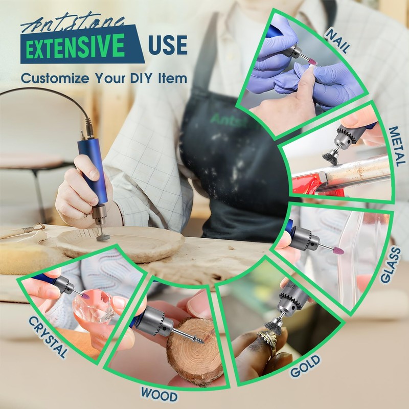 Antstone Electric Resin Polishing Kit Resin Drill with 287 Accessories