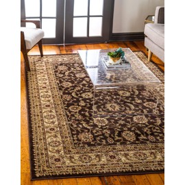 Unique Loom Voyage Collection Traditional Oriental Classic Intricate Design Area Rug (5' 0 x 8' 0 Rectangular, Brown/Ivory)