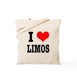 CafePress I Heart (Love) Limos Tote Bag Reusable Natural Beige Canvas Shopping Bag