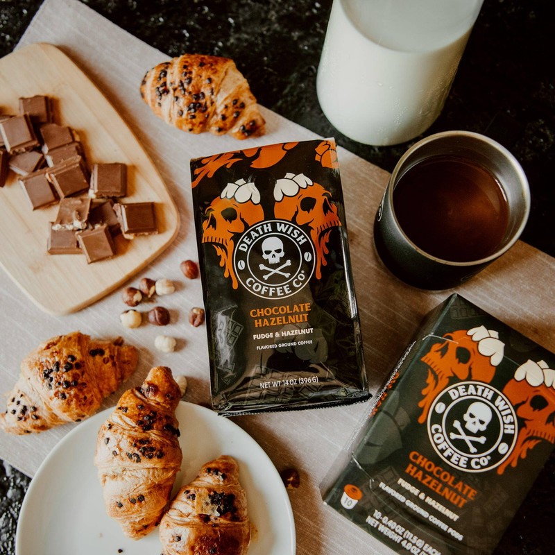 DEATH WISH COFFEE - Chocolate Hazelnut Ground Coffee, Fair Trade