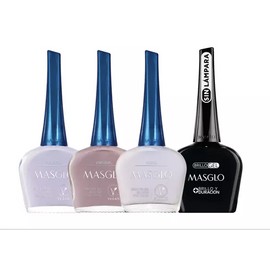 Masglo Nail Polish Happy Collection 4 PK (Soltera, Virginal, Nieve, Brillo Gel)