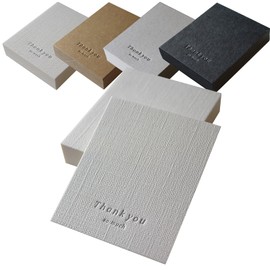 BAY LETTERPRESS Thank You Cards and Accessory Cards, 30 Sheets, White, Typography, 2.8 x 2.3 inches (71 x 59 mm)