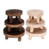 Develoo Wood Plant Riser Stands,Mini Round Stool Bonsai Holder Potted
