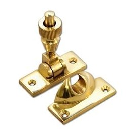 Deals in DIY Brighton Lever Lock Sash Window Fastener Twist Catch Latch + Screws - (Polished Brass)