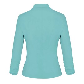 Hybrid & Company Women's Lightweight Casual Work Office Stretch Ponte Cardigan Blazer Jacket JK1131X Aqua 2X
