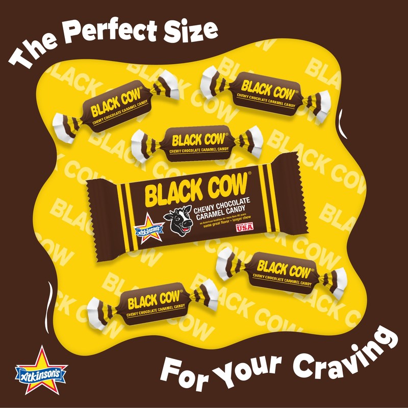 Black Cow Chocolate Caramel Candy, 2 Lbs. (Bite Size) by