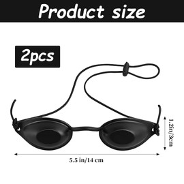 Solarium Glasses, Pack of 2 Safety Glasses, Red Light Lamp, UV Protective Glasses, Elastic Band, Adjustable for Home Therapy, Solarium Glasses, Eye Protection, Glasses, Outdoor Sunglasses, Family
