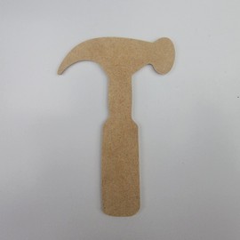 4" Hammer, Unfinished MDF Art Shape by Wooden Craft Cutouts