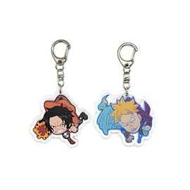 EBTY DREAMS Inc. - Set of 2 One Piec OP Acrylic Keychain Portgas D. Ace, Marco The Phoenix v1