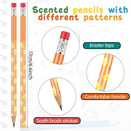 Outus Scented Pencils Graphite HB Pencils Colored Pencils for Kids Wood Pencils with Fruit Elements for Kids Party Favors Classroom Reward School Stocking Fillers(120 Pcs)