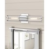 METWET Bathroom Vanity Light Fixtures, Chrome Wall Lights in Clear