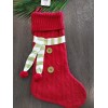 Whimsical Unique 19" Red Sweater Scarf Knit Christmas Stocking, Snowman