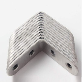 BESTU Angle Bracket, 1.6 x 1.6 x 0.6 inches (40 x 40 x 16 mm), Stainless Steel, Angle Bracket, Angle Bracket, Stainless Steel, Angle Bracket, Reinforced Hardener, Universal Use, Dedicated Screws, Set