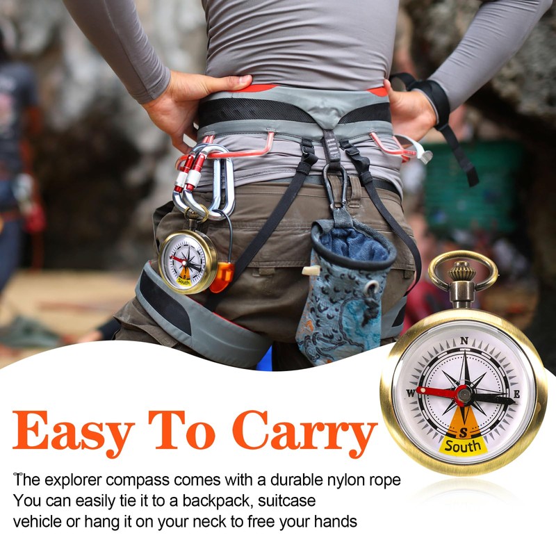 Portable Brass Pocket Compass Waterproof Outdoor Camping Hiking