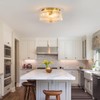 Glass Flush Mount Ceiling Light: 12" Round Clear Ribbed Glass