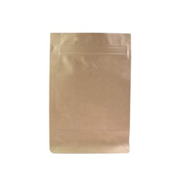 AwePackage 12 oz Resealable Zipper Box Pouch Coffee Bag with valve - Flat Bottom Pull Tab (50, Kraft Wide)