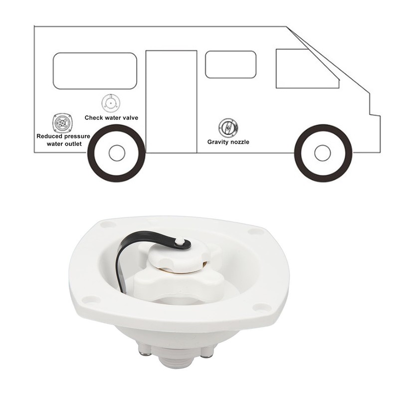 RV White City Water Fill Inlet, Wall Mount Pressure Regulator