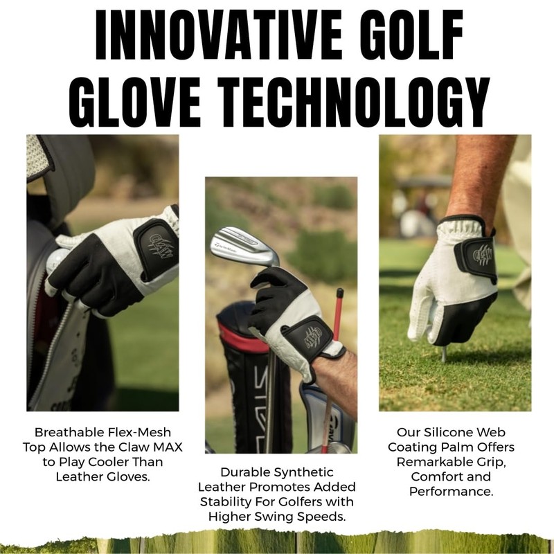 CaddyDaddy New Claw Max White Golf Glove for Men Synthetic,