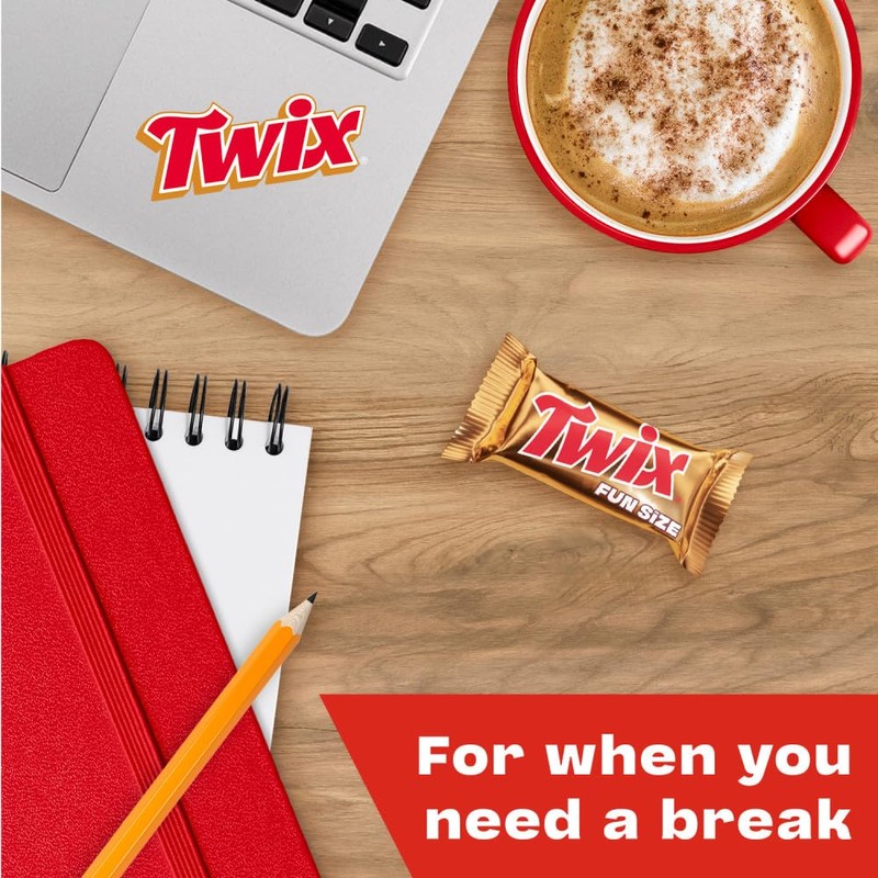 TWIX Fun Size Caramel Cookie Milk Chocolate Bars Individually Wrapped