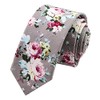 LEVAO Men's Skinny Tie Printed Floral Cotton Neckties