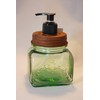 CWI Collection Green Glass Soap/Lotion Dispenser - Embossed with Dazey
