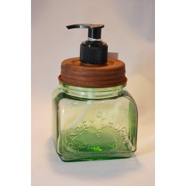 CWI Collection Green Glass Soap/Lotion Dispenser - Embossed with Dazey Churn Mfg. Co.