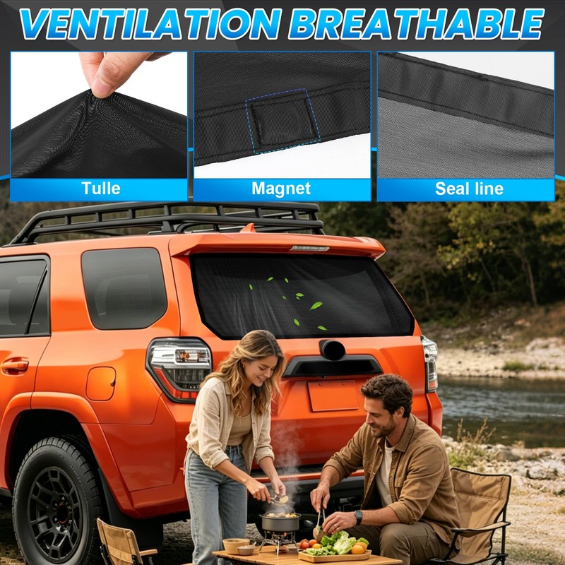 Federedevo Magnetic Rear Hatch Bug Screen for Toyota 4Runner Camping