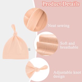AIDIER 3PCS Cotton Newborn Baby Hat Baby Knot Hat for Boys Girls 0-12 Months Infant Soft Stretchy Hats Breathable Warm Cap for Baby Boys Girls Unisex Infant Daily Wear Winter Accessories